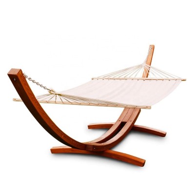 Wooden Arc Hammock Stand 13Ft. teak finish larch wood