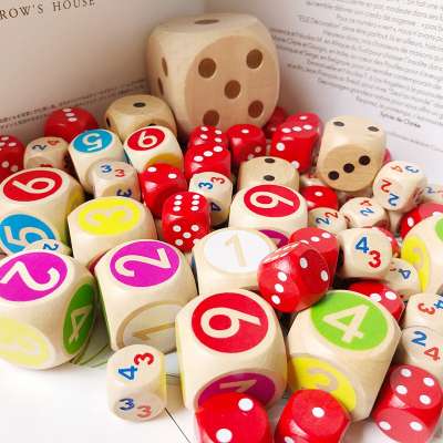 wholesale 6 sides wooden dice game playing dots dice 8mm 10mm 12mm 15mm 20mm 25mm 30mm funny hard wood dices customized color